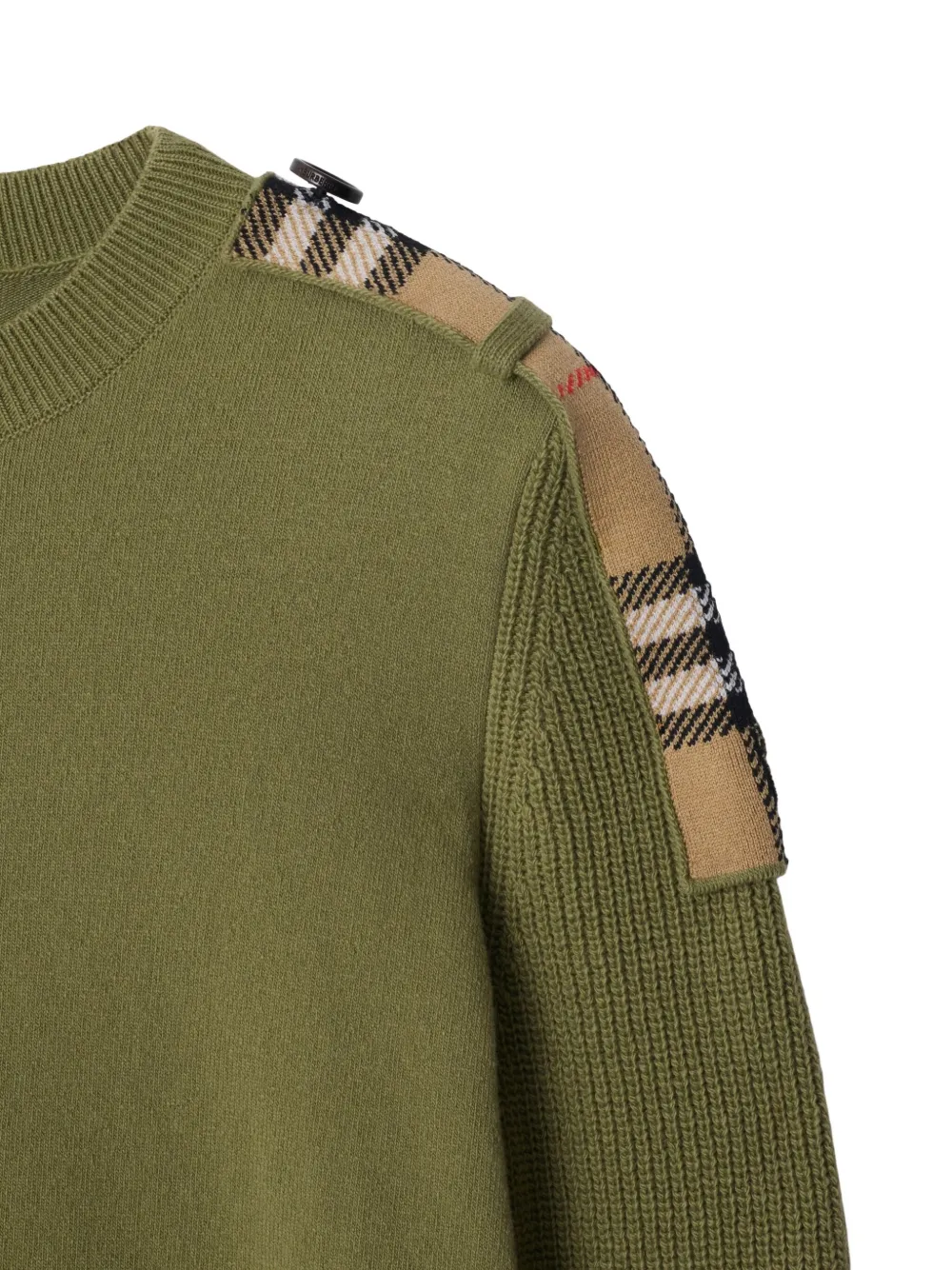 Burberry Geruite trui met epauletten Groen