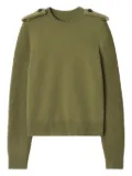 Burberry checked-epaulettes sweater - Green