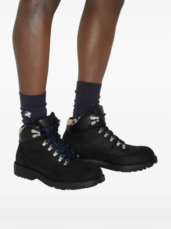 Burberry Moor Suede Hiking Boots | Black | FARFETCH Burberry Moor Suede Hiking Boots | Black | FARFETCH