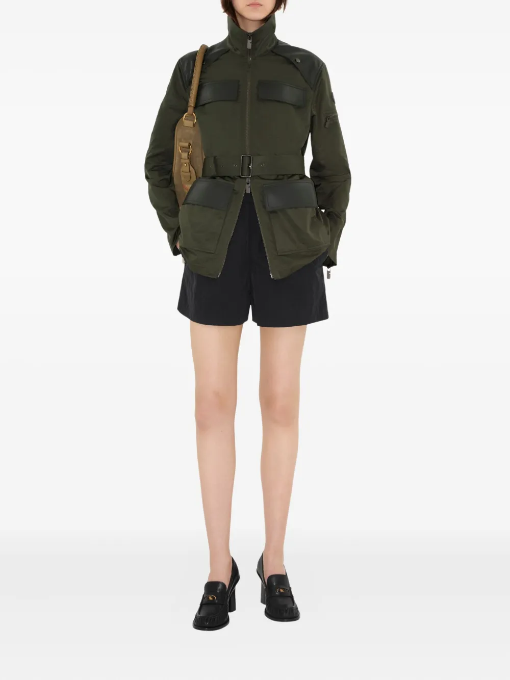 Burberry leather-trim belted jacket | Military Jackets | Image 2