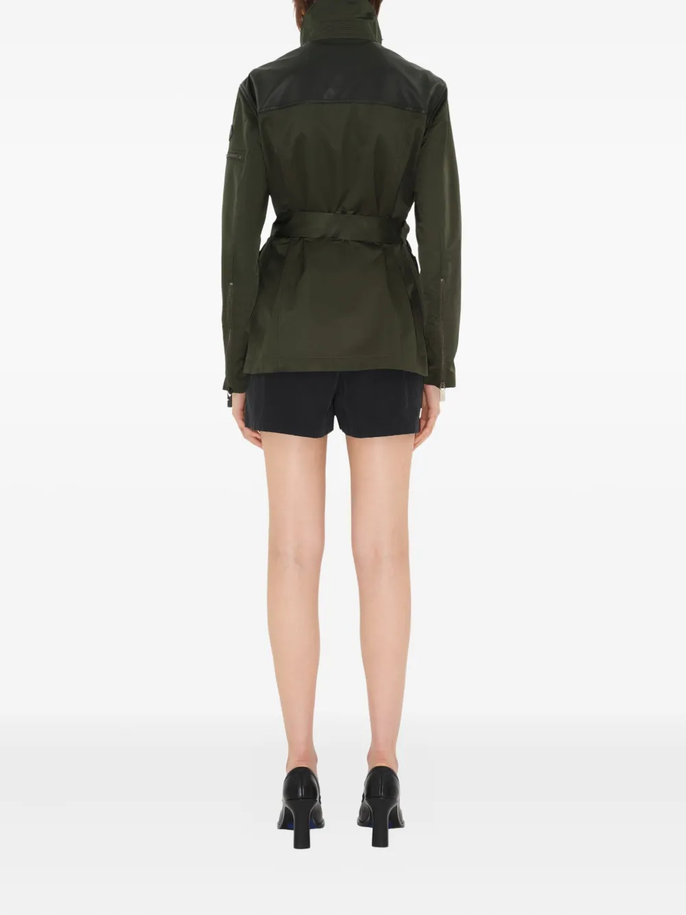 Burberry Leather Trim Nylon Blend Field Jacket In Green