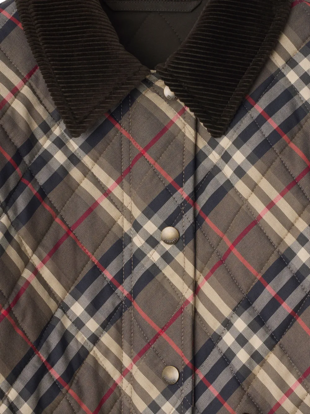 Burberry Check gewatteerd jack Bruin