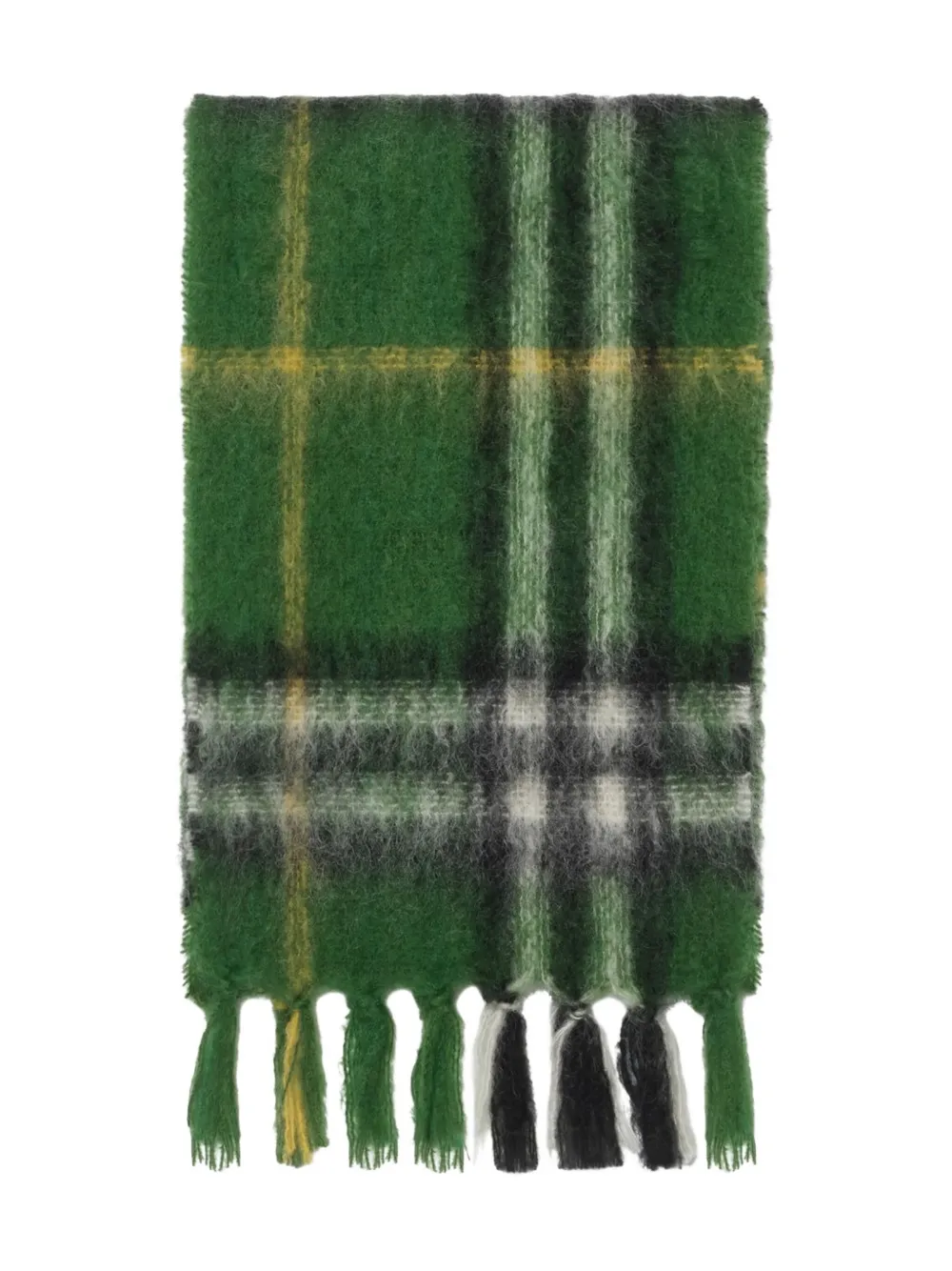 Burberry Geruite mohair sjaal Groen