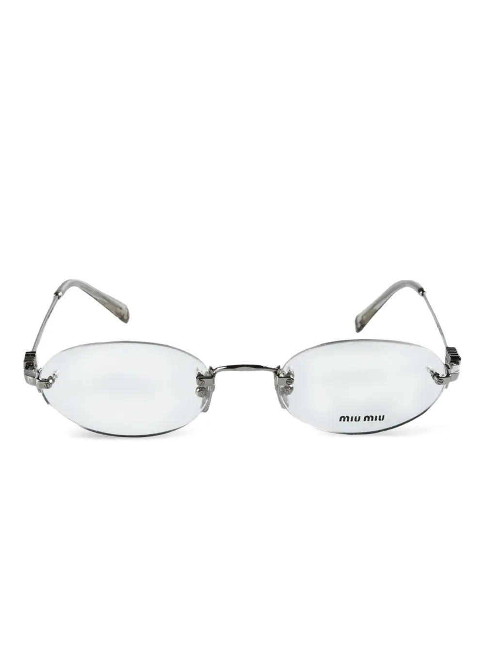 Miu Miu Eyewear oval-frame optical glasses | Silver | Image 1