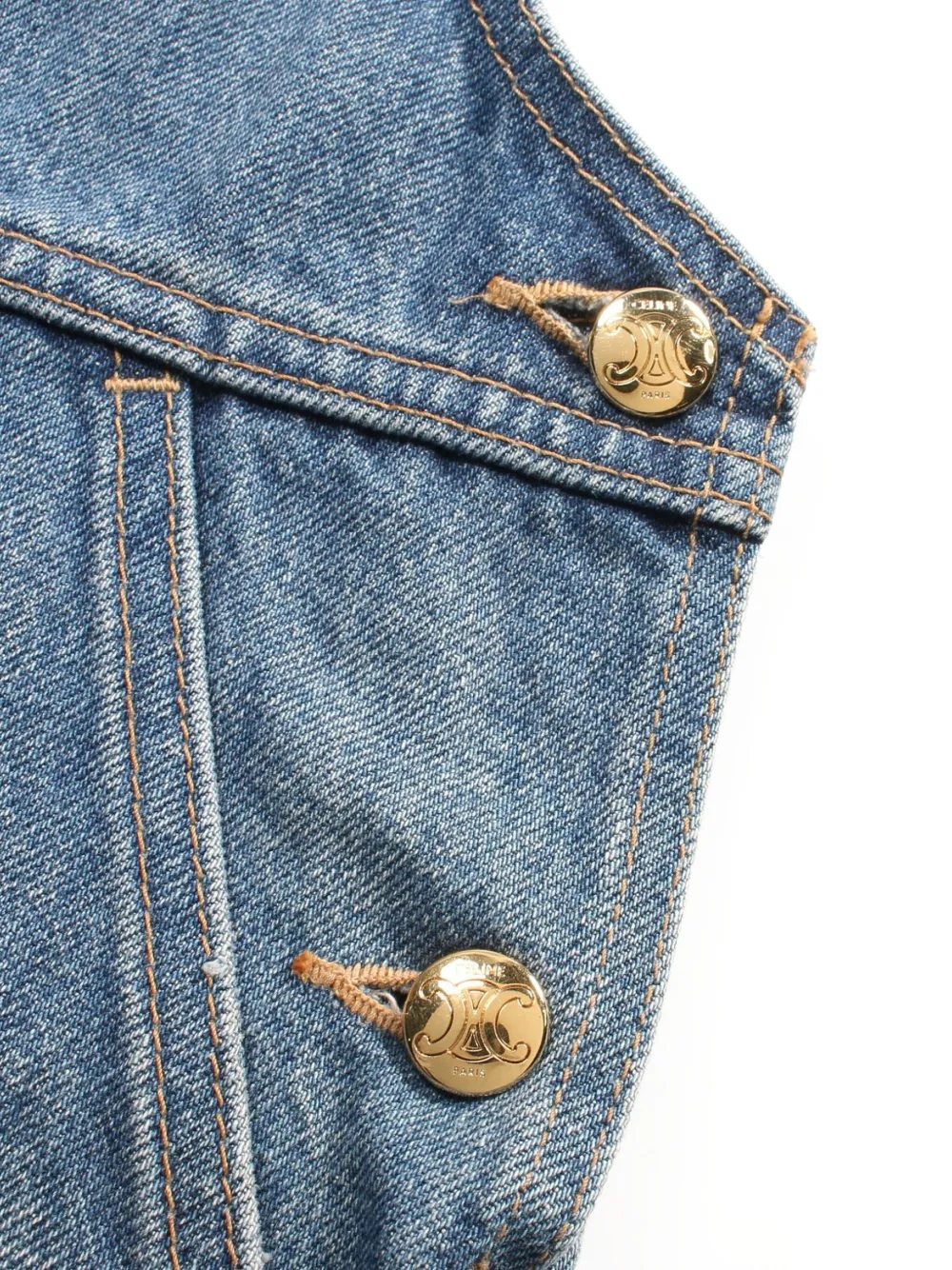 Pre-owned Celine 2010s Denim Mini Dress In Blue