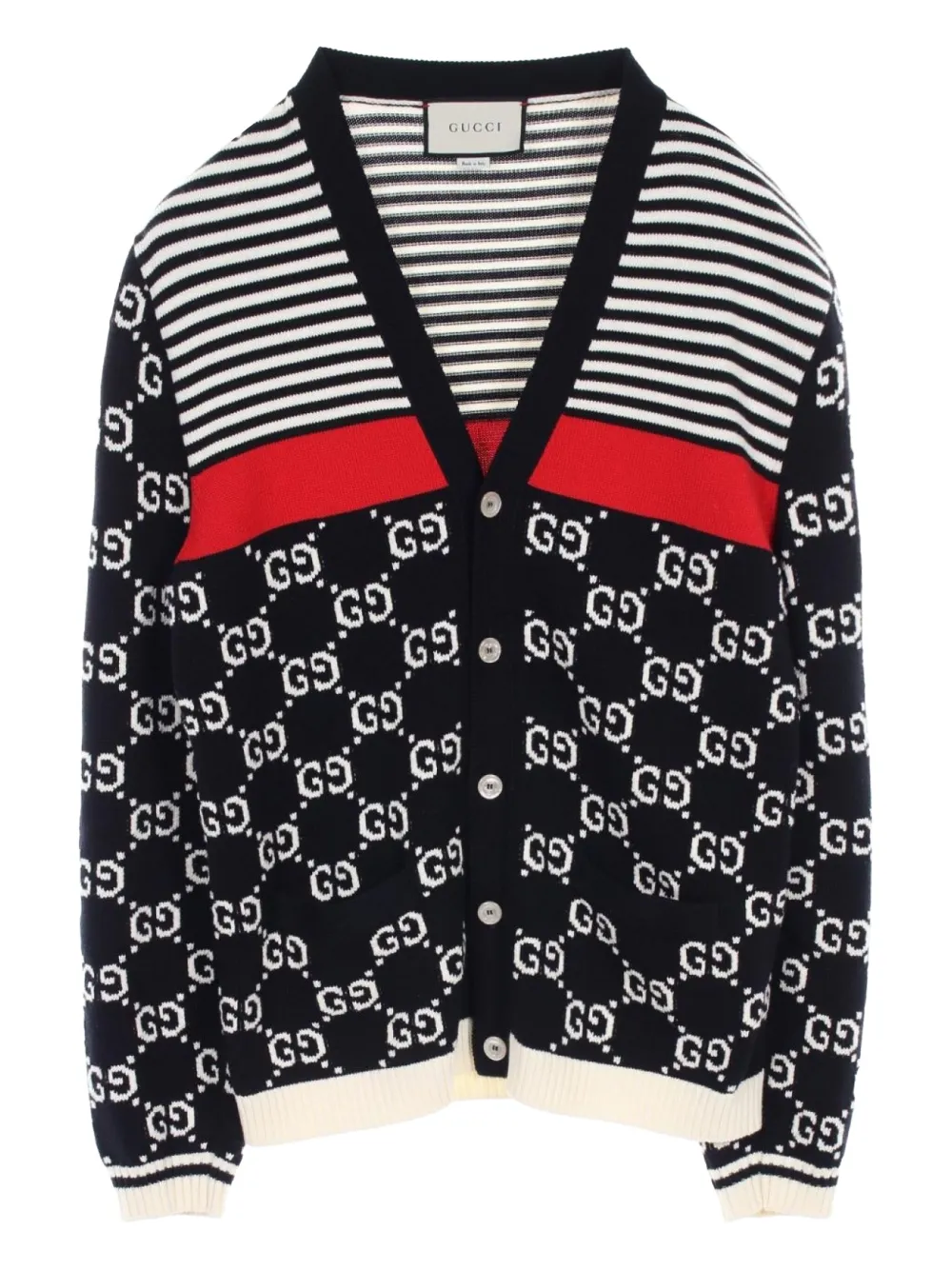Gucci Pre-Owned 2010s GG-jacquard cotton cardigan | Blue | Image 1