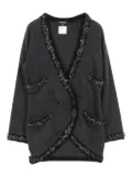 CHANEL Pre-Owned 1986-1988 Coco mark knitted cardigan - Grey