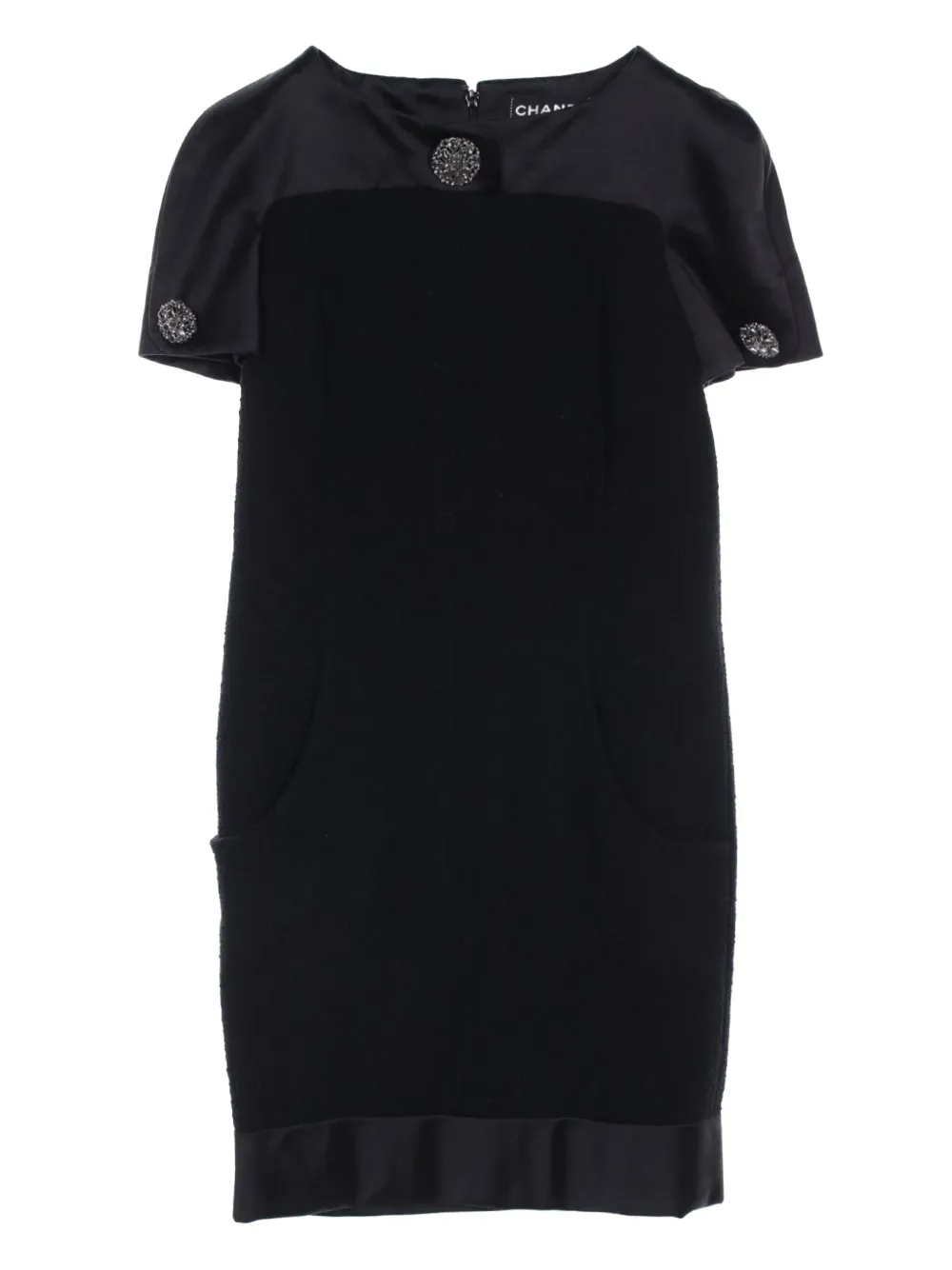CHANEL Pre-Owned 1986-1988 tweed short sleeve dress | Black | Image 1