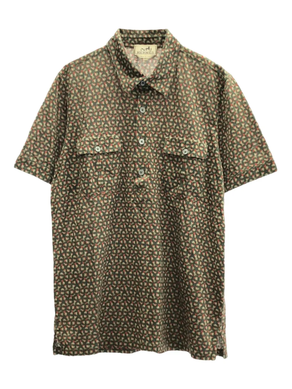 Hermès Pre-Owned playera tipo polo con estampado geométrico 2000 | verde | Image 1