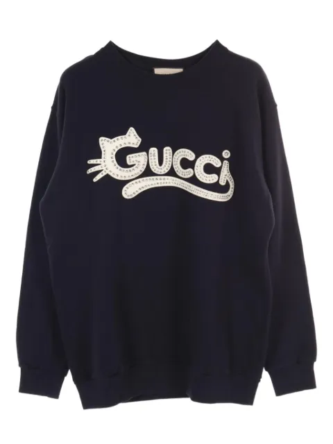 Gucci Pre-Owned 2010s Kitten-logo cotton sweatshirt