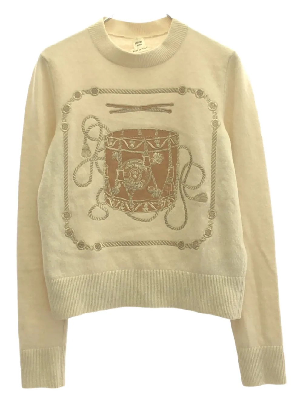 Pre-owned Hermes 10's Les Tambours Sweater In Neutral