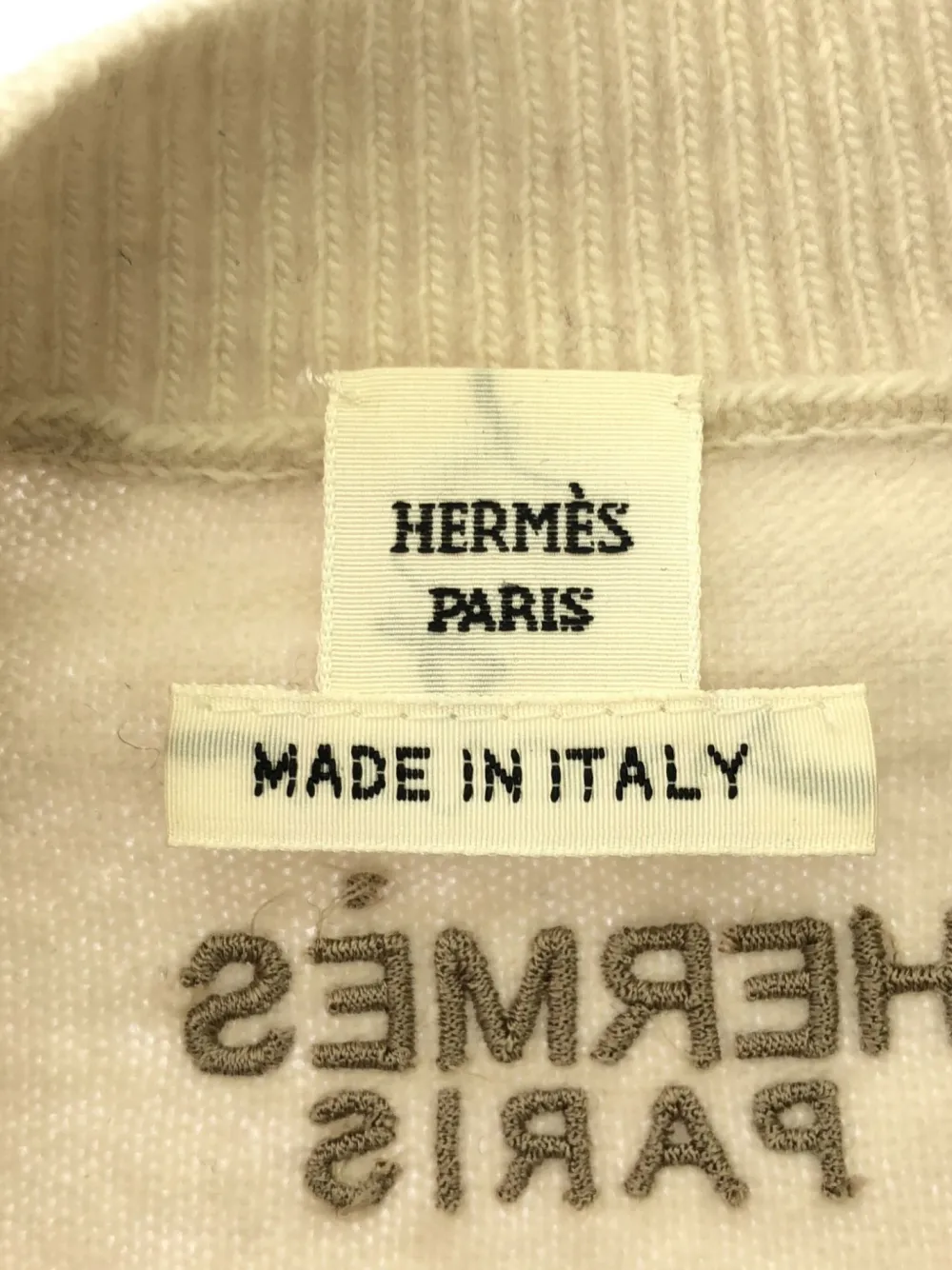 Pre-owned Hermes 10's Les Tambours Sweater In Neutral