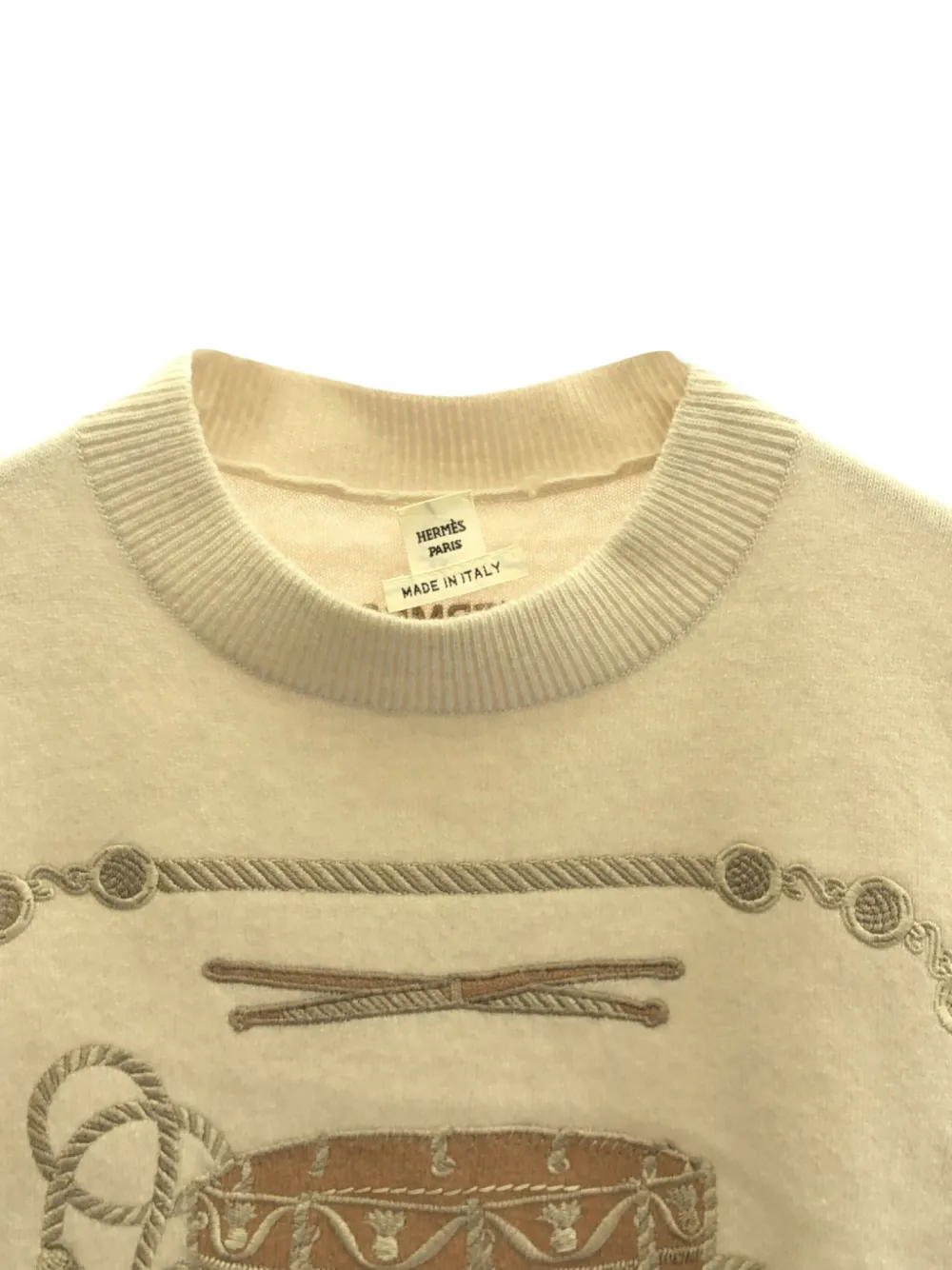 Pre-owned Hermes 10's Les Tambours Sweater In Neutral