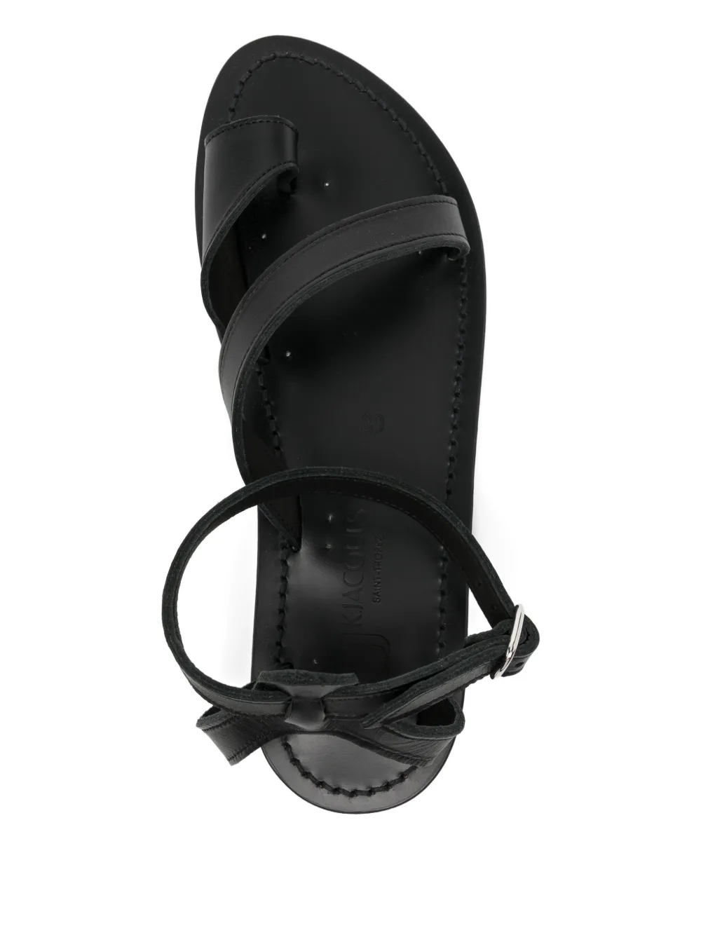 K. Jacques leather cross-strap sandals Black