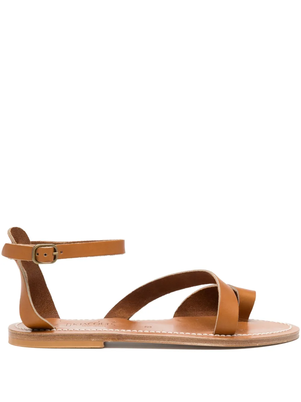 K. Jacques leather ankle-strap sandals Neutrals