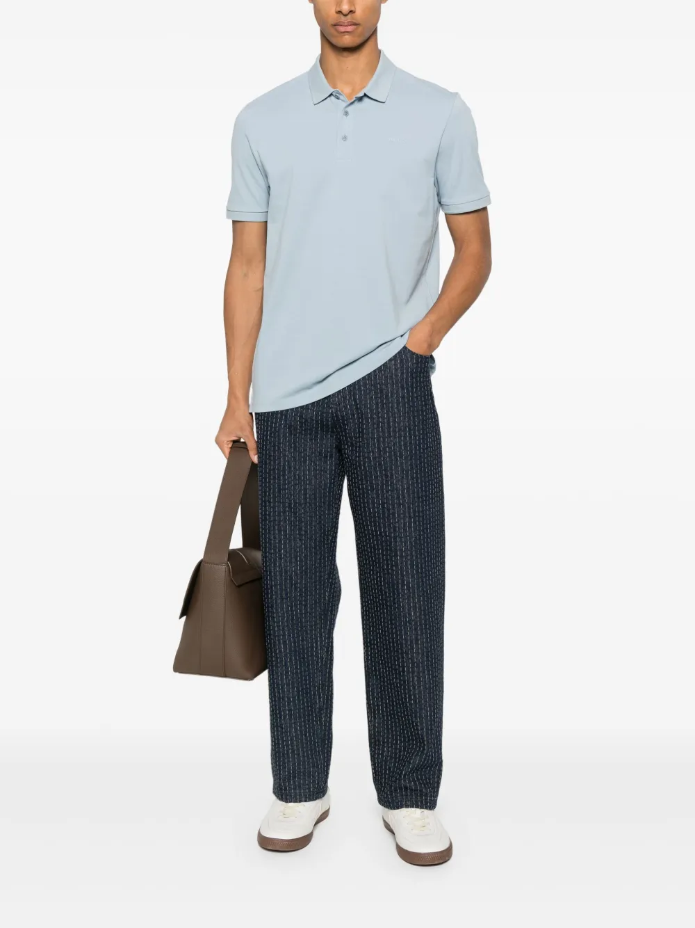 HUGO cotton polo shirt - Blauw