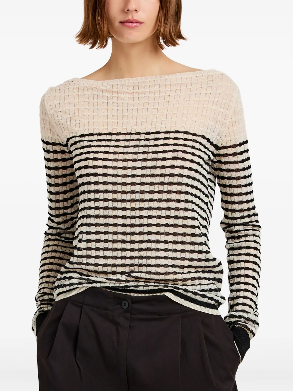 Proenza Schouler White Label Gestreepte top Beige