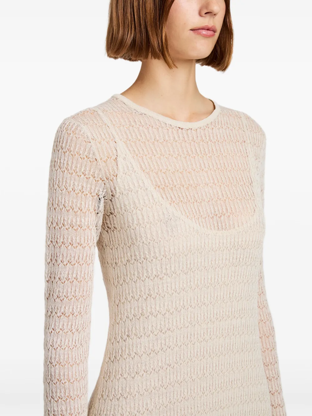 Proenza Schouler White Label Jurk met lange mouwen Beige