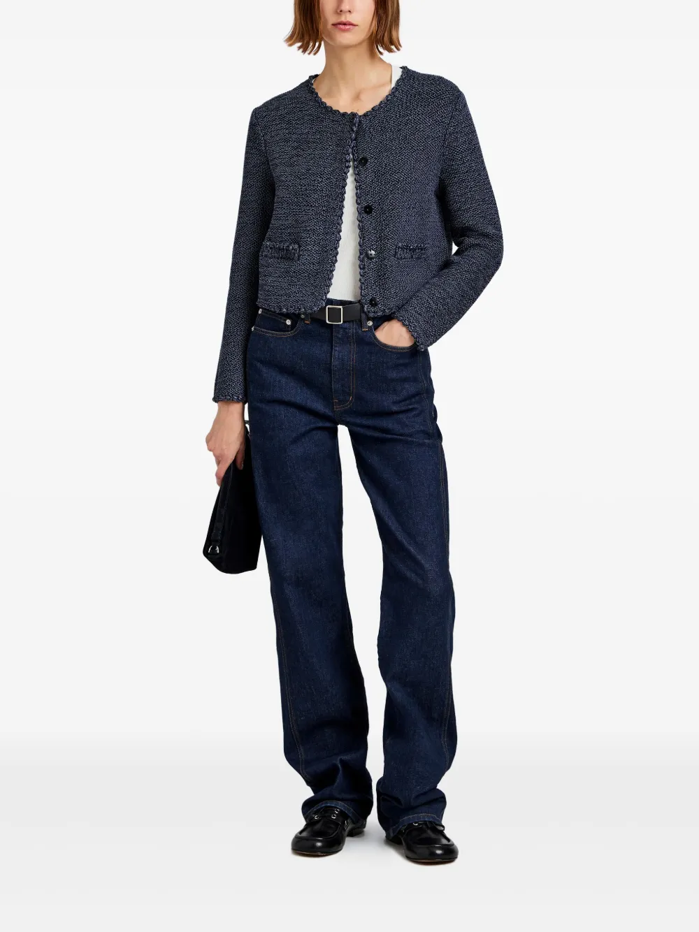 Proenza Schouler White Label Jack met gewelfde afwerking Blauw