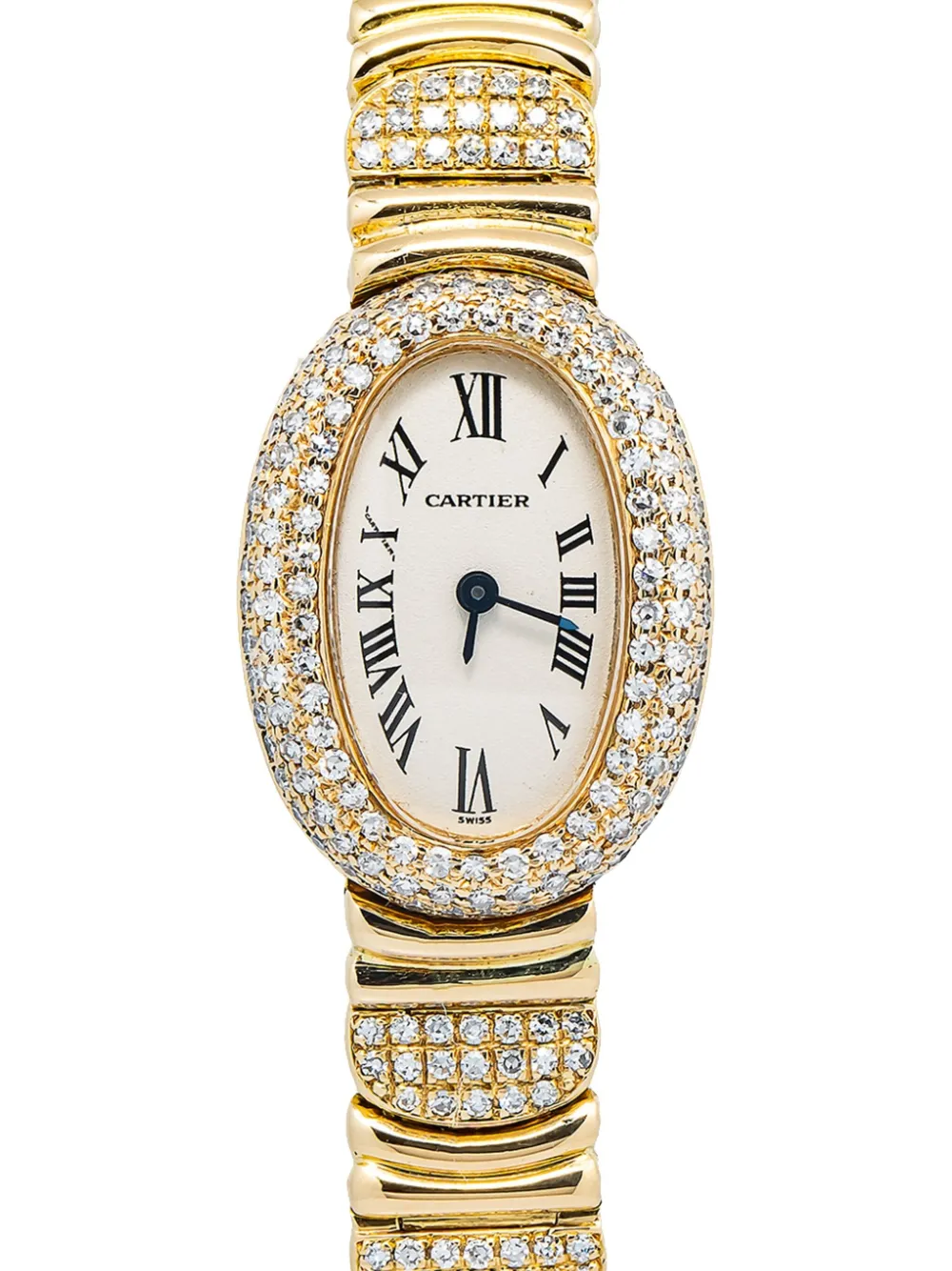 Pre-owned Cartier Baignoire 18mm In White