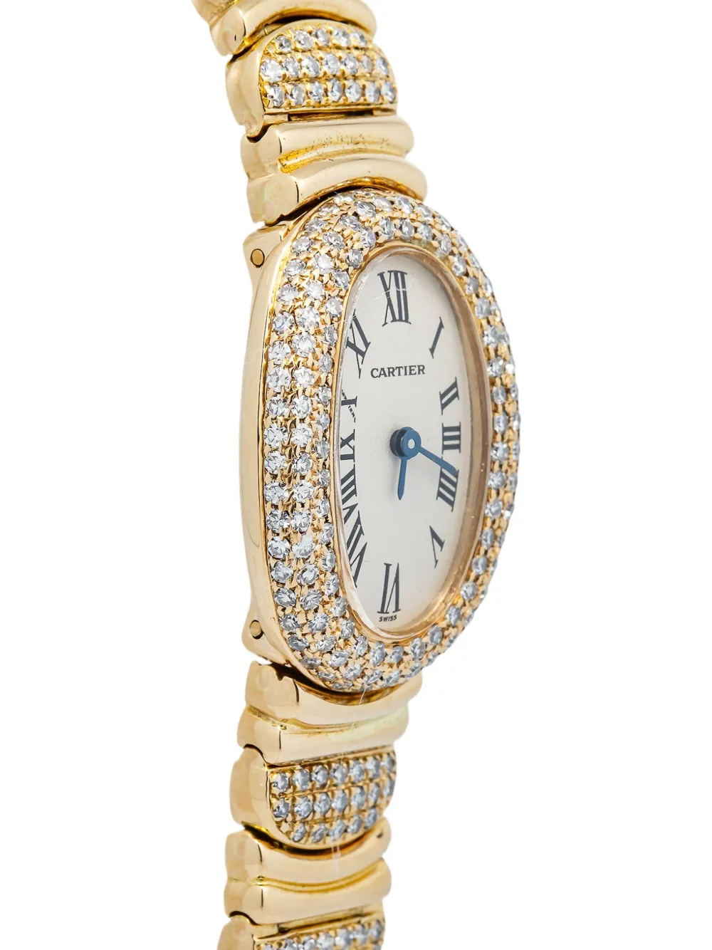 Pre-owned Cartier Baignoire 18mm In White