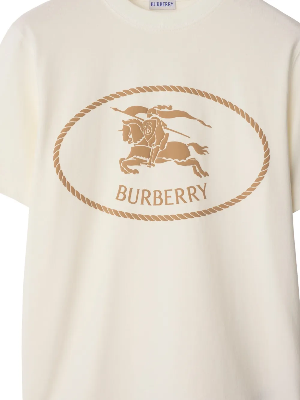 Burberry Katoenen T-shirt met Knight-detail - Beige
