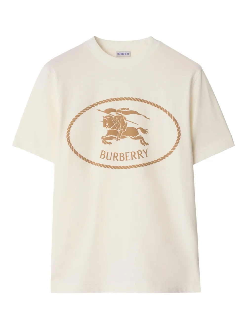Burberry Katoenen T-shirt met Knight-detail Beige