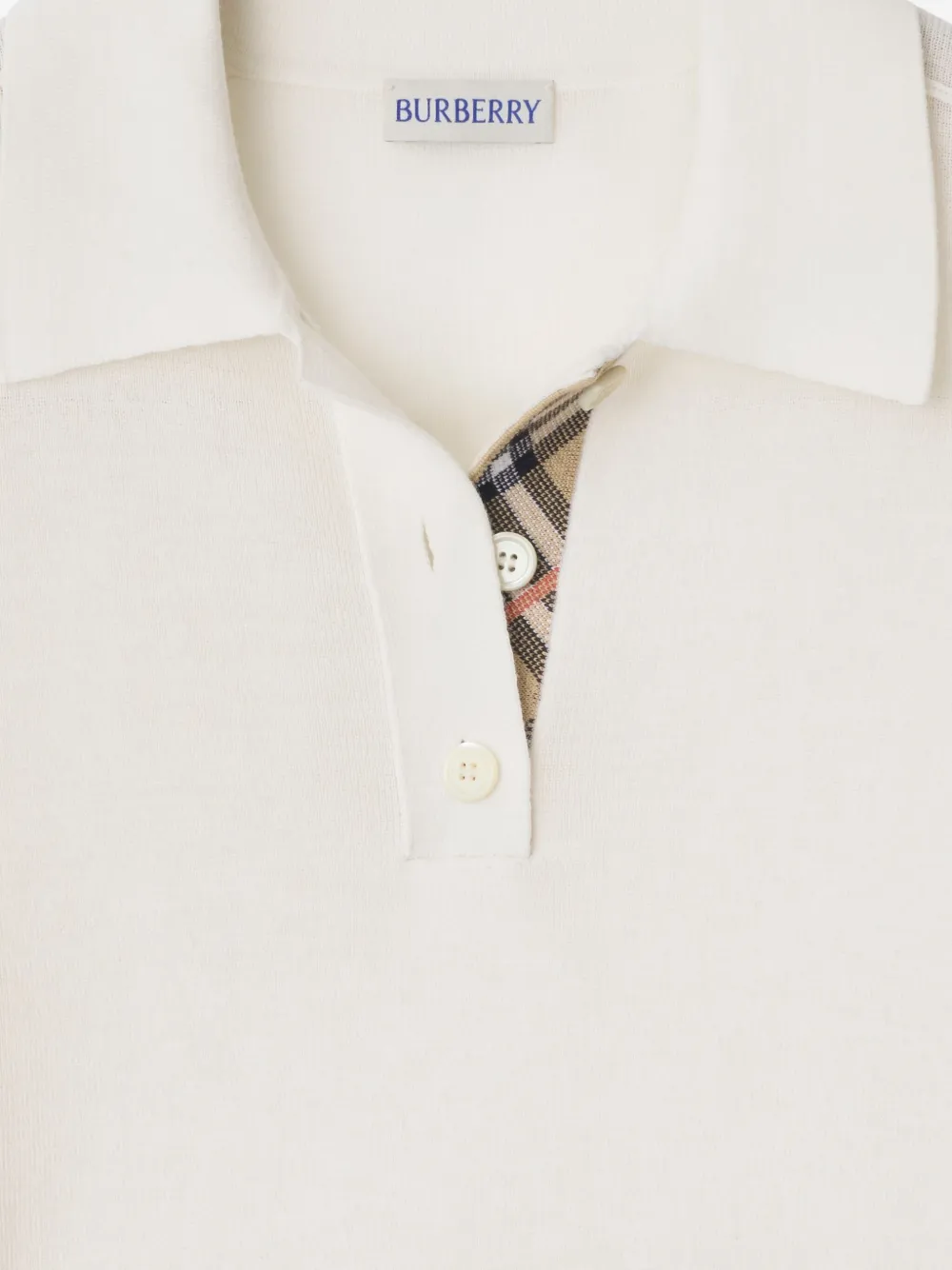 Burberry Wollen poloshirt Wit