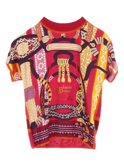 Hermès Pre-Owned 2010s Fantaisie silk T-shirt