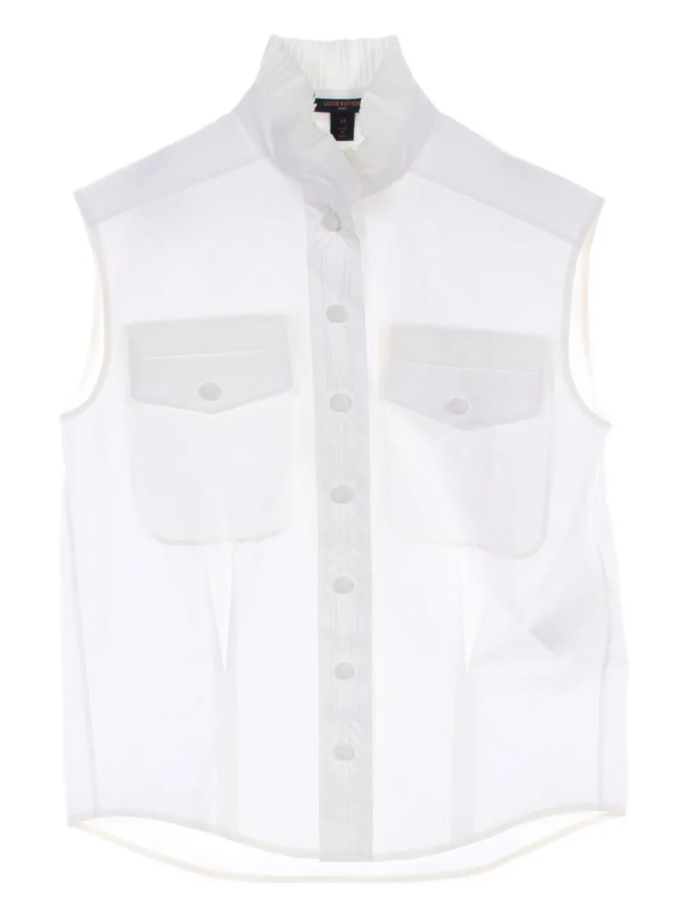 Pre-owned Louis Vuitton 2010s Sleeveless Cotton-blend Shirt In White