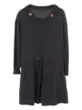 Louis Vuitton Pre-Owned 2010s monogrammed-buttons cashmere-silk dress - Grey
