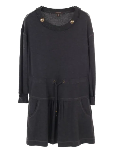 Louis Vuitton Pre-Owned 2010s monogrammed-buttons cashmere-silk dress