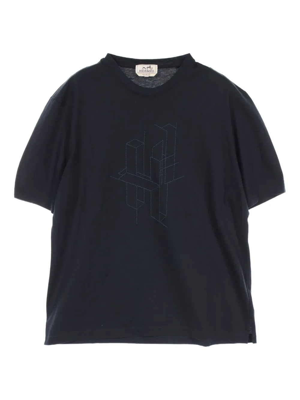 Hermès Pre-Owned playera de algodón con logo bordado 2010 | azul | Image 1