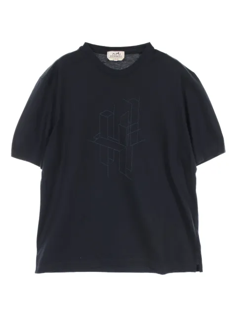 Hermès Pre-Owned 2010s logo-embroidered cotton t-shirt