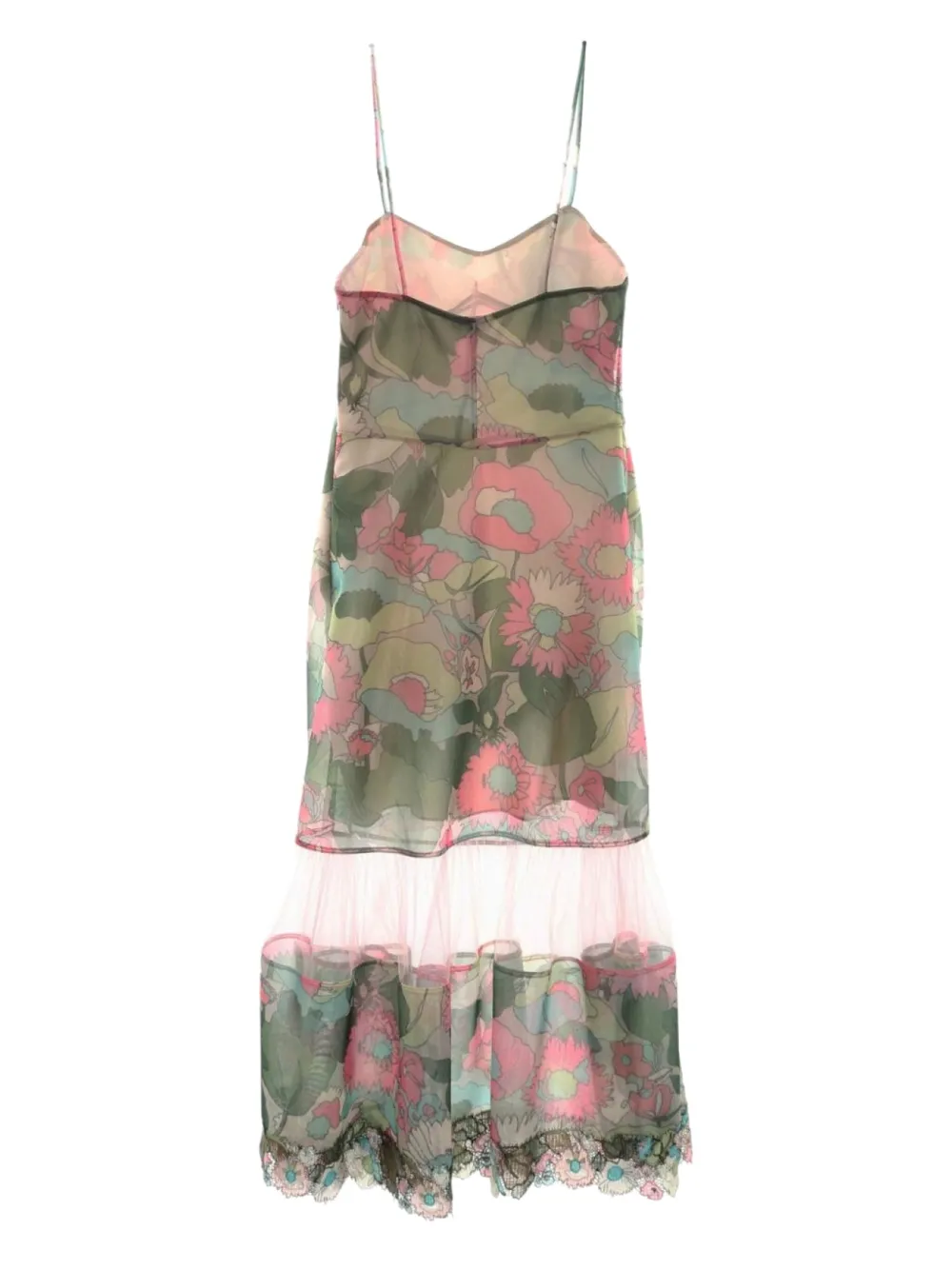 Fendi Pre-Owned 2010s jurk met kanten afwerking en bloemenprint - Roze