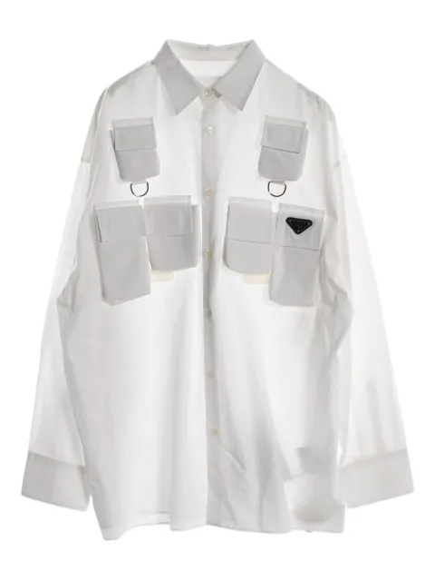 Prada Pre-Owned camisa con logo triangular 2010