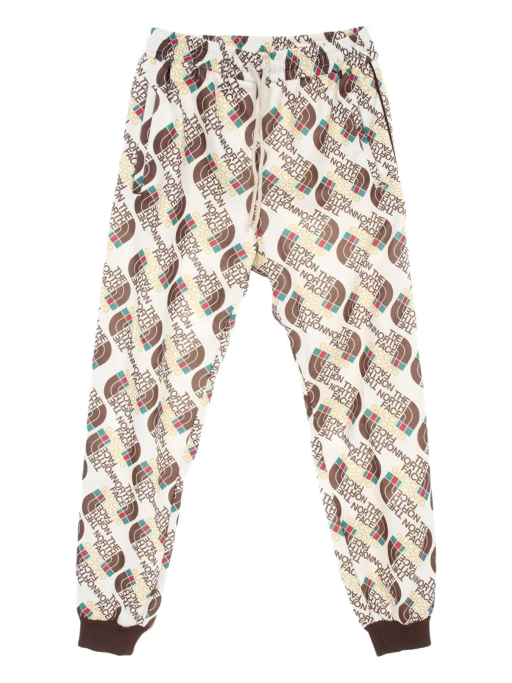 Gucci Pre-Owned x The Noth Face 2010s logo-print sweatpants | Brown | Image 1