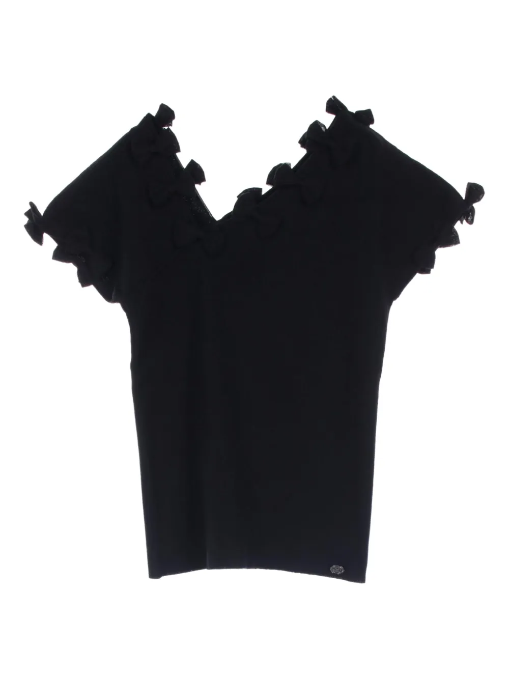 CHANEL Pre-Owned 1986-1988 コットン トップ - ブラック CHANEL Pre-Owned 1986-1988 コットン トップ - ブラック