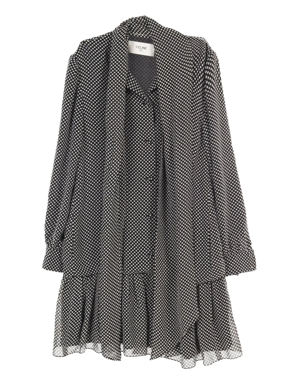 Céline Pre-Owned 2010s polka dot-print silk dress | Black | Image 1