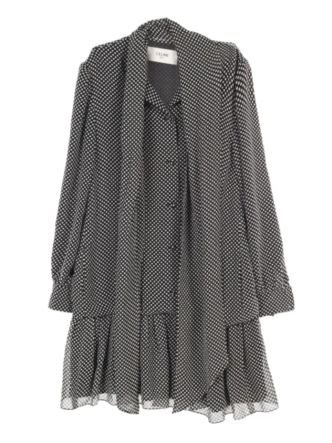 Céline Pre-Owned vestido de seda con estampado de lunares 2010