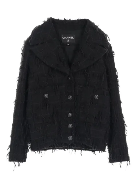 CHANEL Pre-Owned chamarra de tweed 1986-1988