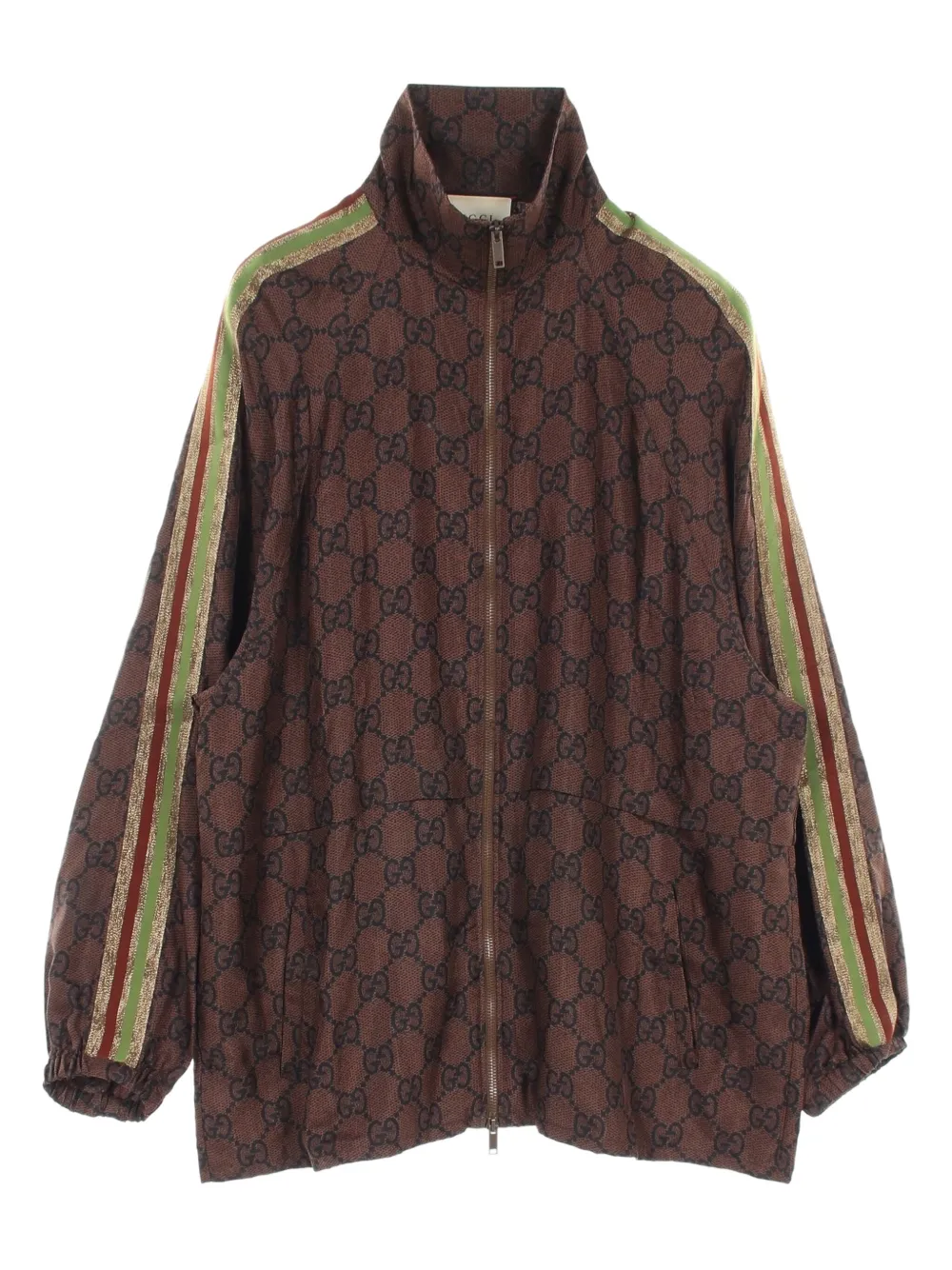 Gucci Pre-Owned 2000s GG Supreme zip-up track jacket | Brown | Image 1