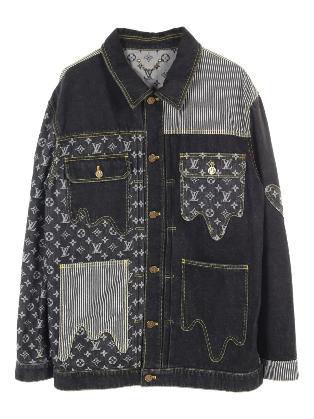 Louis Vuitton Pre-Owned chamarra de mezclilla Crazy 2010 en colaboración con Nigo | gris | Image 1