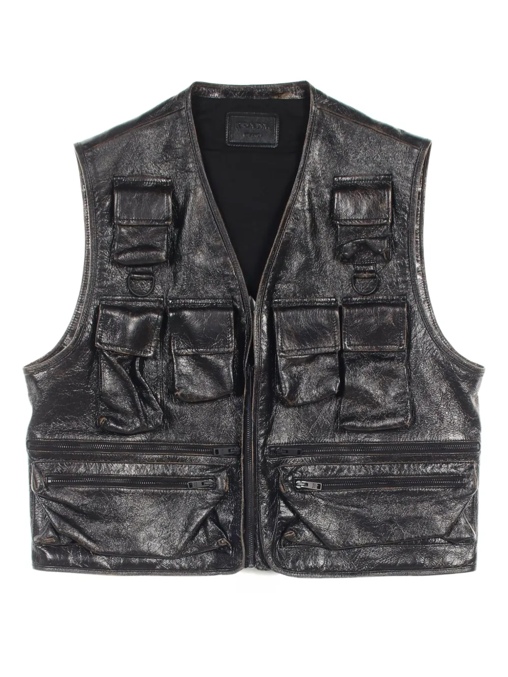 Prada Pre-Owned 2020s Weste aus Leder | Schwarz | Image 1