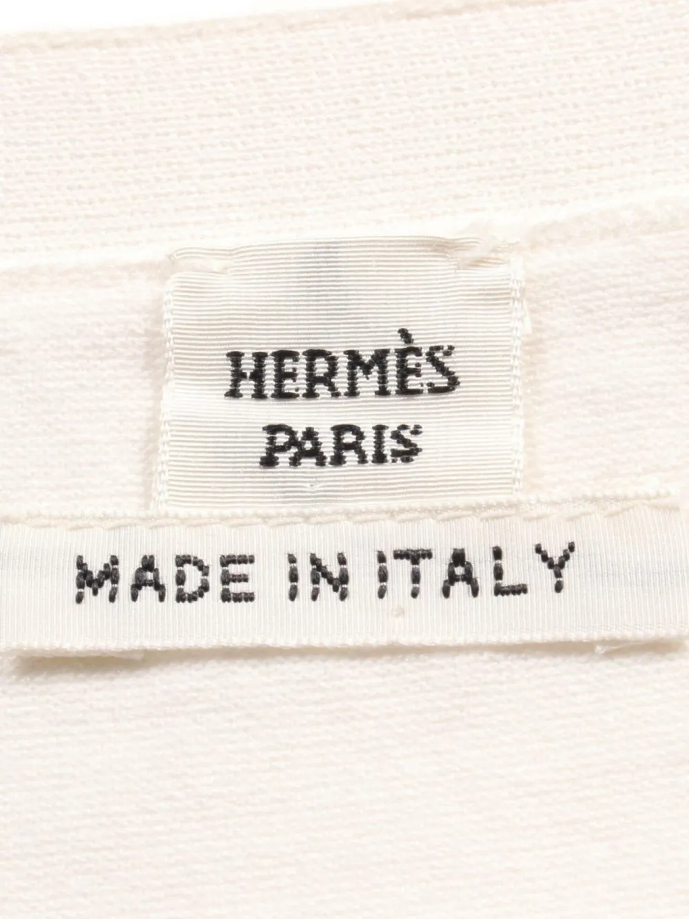 Pre-owned Hermes 2010s Intarsia Knit T-shirt In Neutral