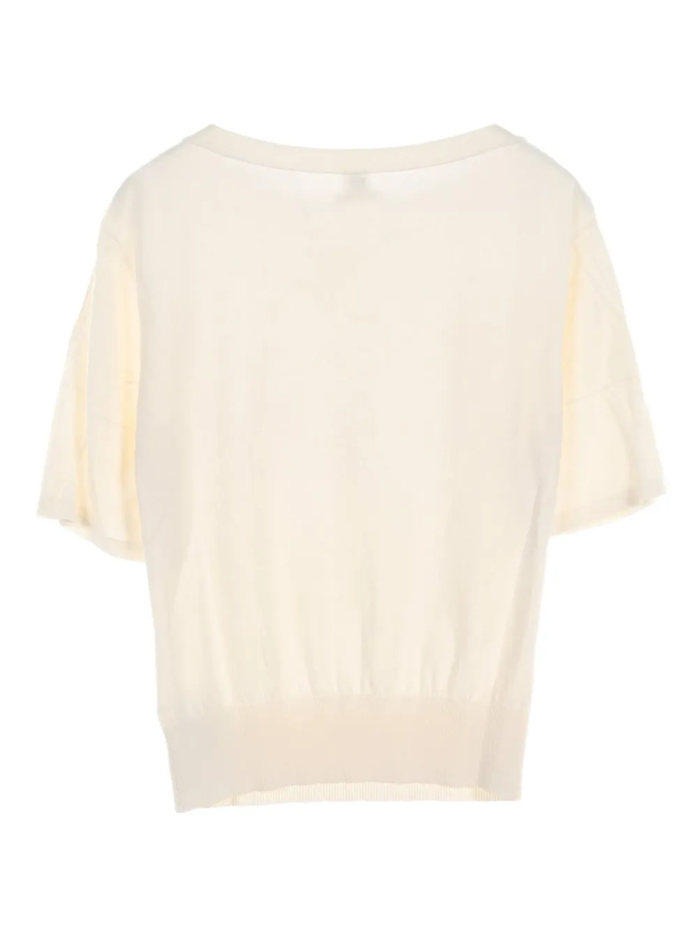 Pre-owned Hermes 2010s Intarsia Knit T-shirt In Neutral