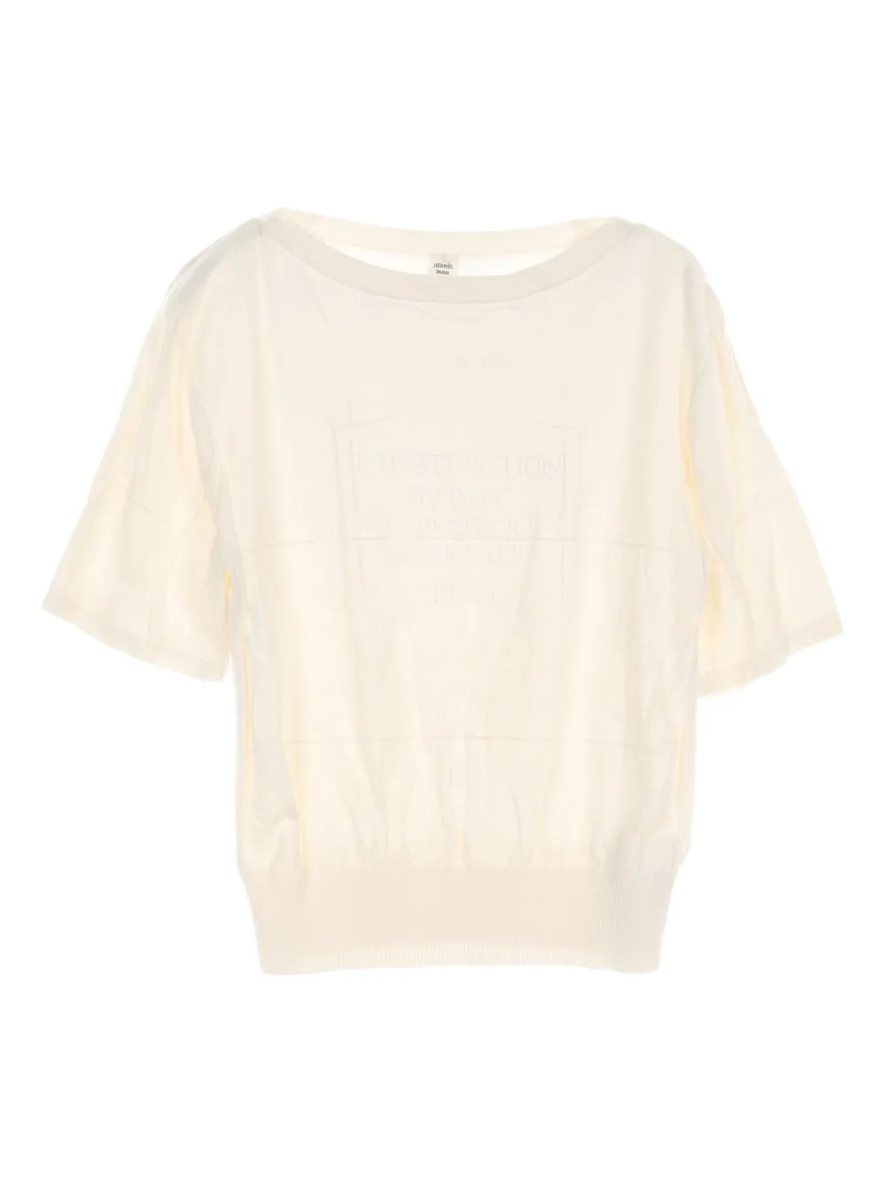 Pre-owned Hermes 2010s Intarsia Knit T-shirt In Neutral