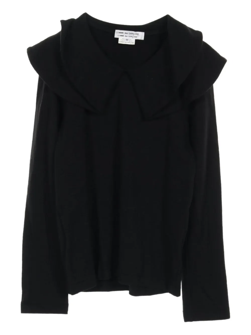 Pre-owned Comme Des Garçons 2010s Sailor-collar Wool Sweater In Black
