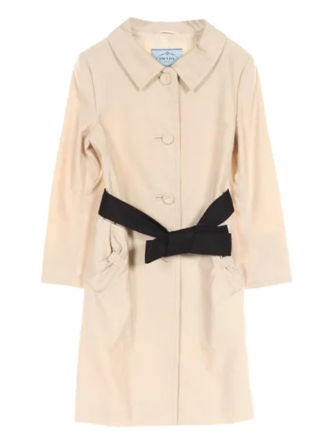 Prada Pre-Owned 2000s ribbon-detail coat
