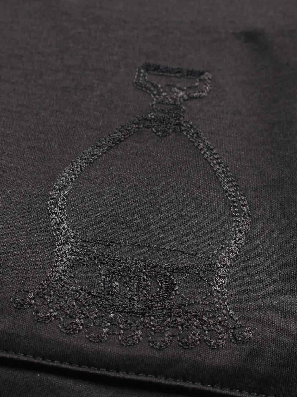Pre-owned Hermes 2020s Embroidered Cotton T-shirt In Black